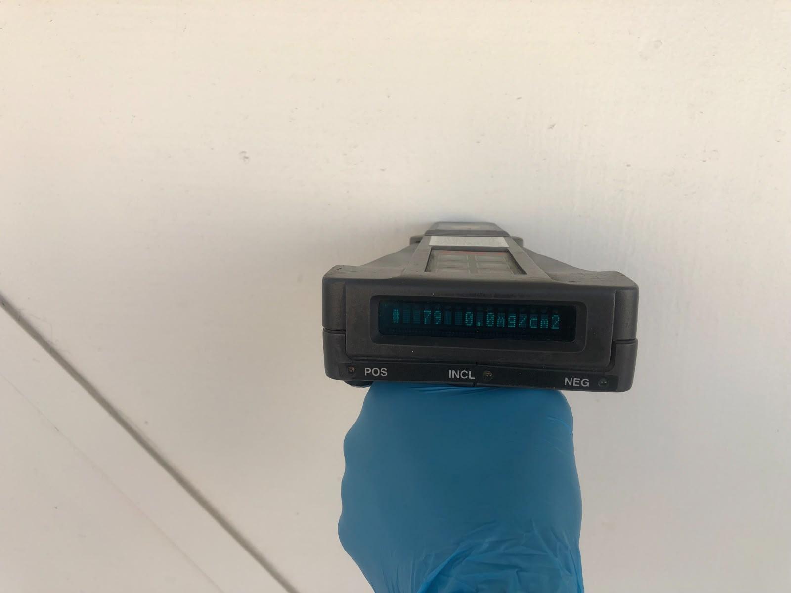 XRF lead-based paint testing on a painted surface in a pre-1978 property